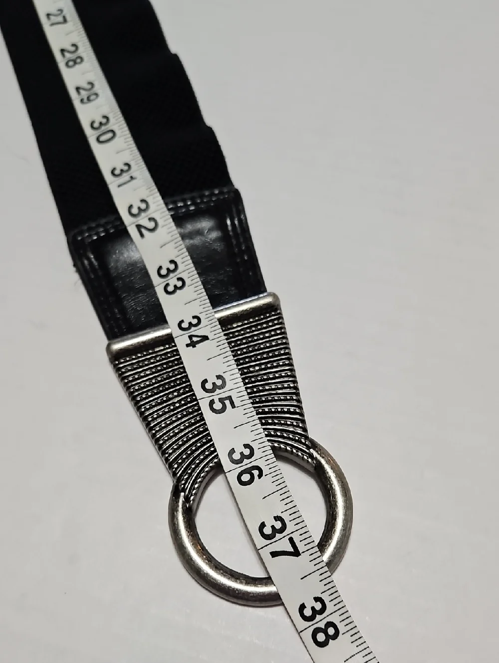 Women's Classic Black Stretch Belt with Silver Accent Buckle Size S/M